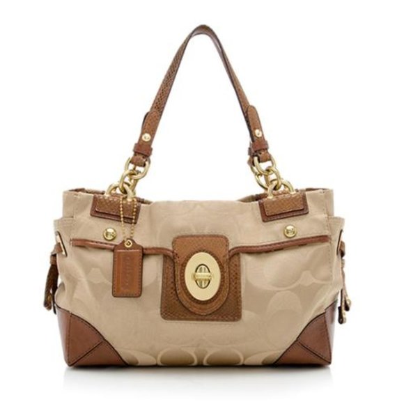 Coach PEYTON Signature Sateen Canvas Leath…